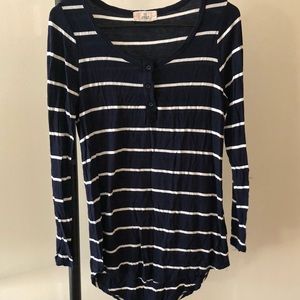 Nautical blue and white long sleeve
